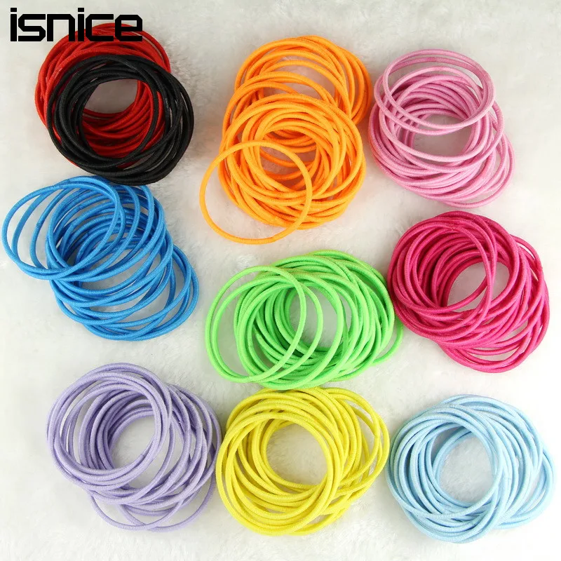 Isnice Dia 5cm Шпильки для волос эластичные держатели веревка девочка женщины резиновые резинки для аксессуаров для волос включены.