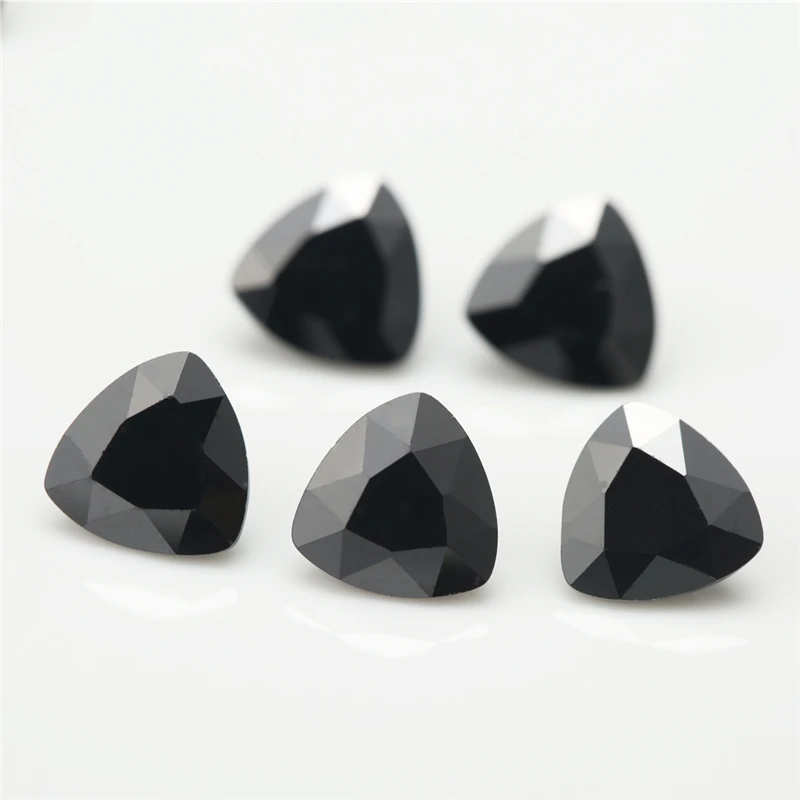 

3x3~12x12mm Trillion Shape 5A Black Color Cubic Zircon Loose CZ Stone Loose Cubic Zirconia For Jewelry DIY