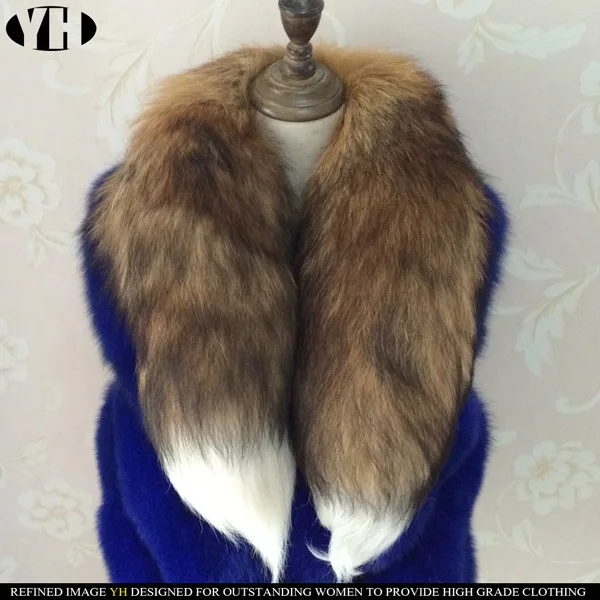 new arrive Real Fox Fur Scarf Women Winter Warm muffler 2 fox Tail patchwork Scarves Fashion fullness Collar Wraps - Цвет: color 2