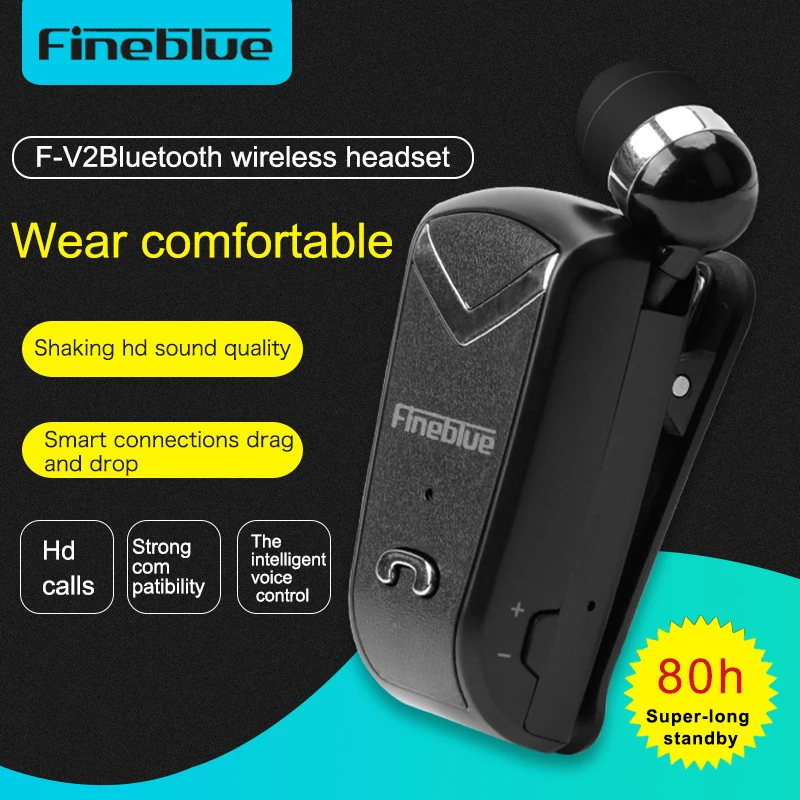 FineBlue Мини Беспроводная бизнес Bluetooth гарнитура спортивные телескопические стерео