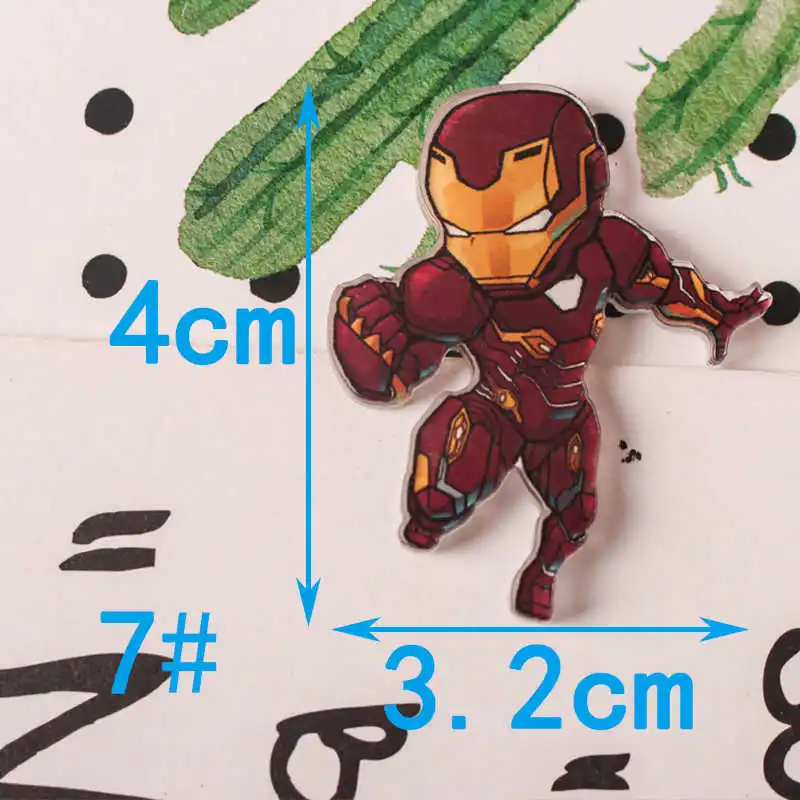 NO7 JL 1 шт. Marvel's The Avenge Мультяшные значки на булавке Kawaii значки на рюкзак Значки для одежды акриловые значки Z70 - Цвет: NO7