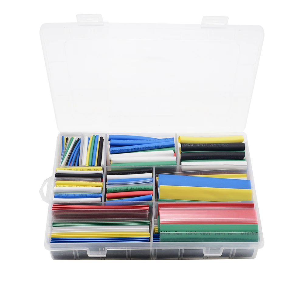 

385pcs/box heat shrink tube 2:1 Heat Shrink Tubing set 9 sizes 7 colors Sleeve Wrap Polyolefin Tubes shrink wrapped