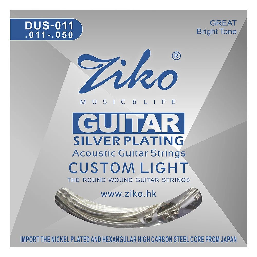 Струны для акустической гитары серии Ziko Dus шестигранная сердцевина из