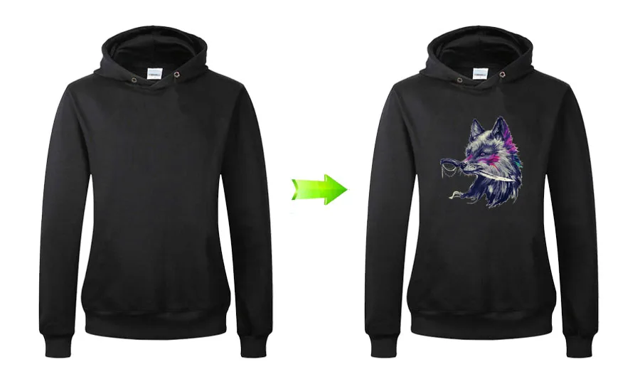 Железная нашивка Cool Fox, новинка, а-уровень, моющаяся футболка с переводными картинками, сделай сам, украшение, легкая печать, бытовые утюги, Parches Ropa Applique