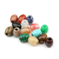 fashion natural stone flat beads multiple colour big hole good quality diy jewelry accessories 2015mm hole size 6mm