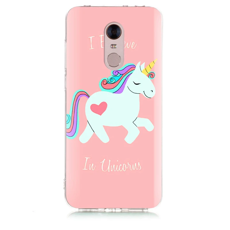 Чехол для Xiaomi Redmi 4X Note 3 Mi A1 4 Pro 4A 5 6 6pro 5A 6A TPU мягкий милый чехол с рисунком единорога