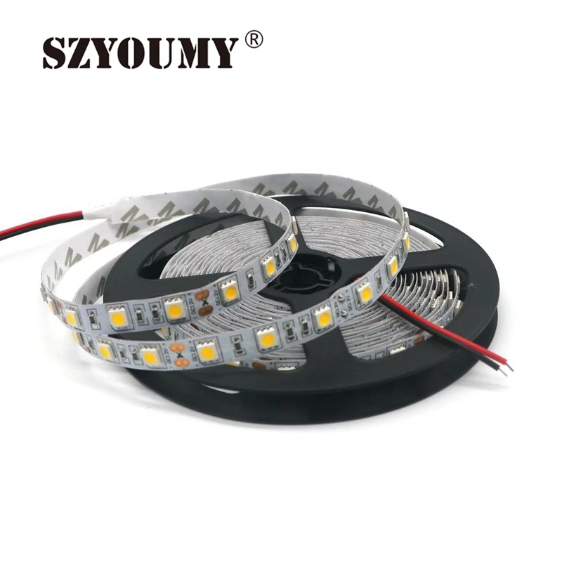 SZYOUMY High quality DC12V SMD 5050 LED Strip lights IP20 non-waterproof 60leds/m 5m/roll strip Free shipping | Лампы и освещение