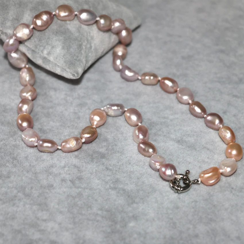 Цепочка женская с бусинами из натурального жемчуга 18 дюймов 9-11 мм | Украшения и