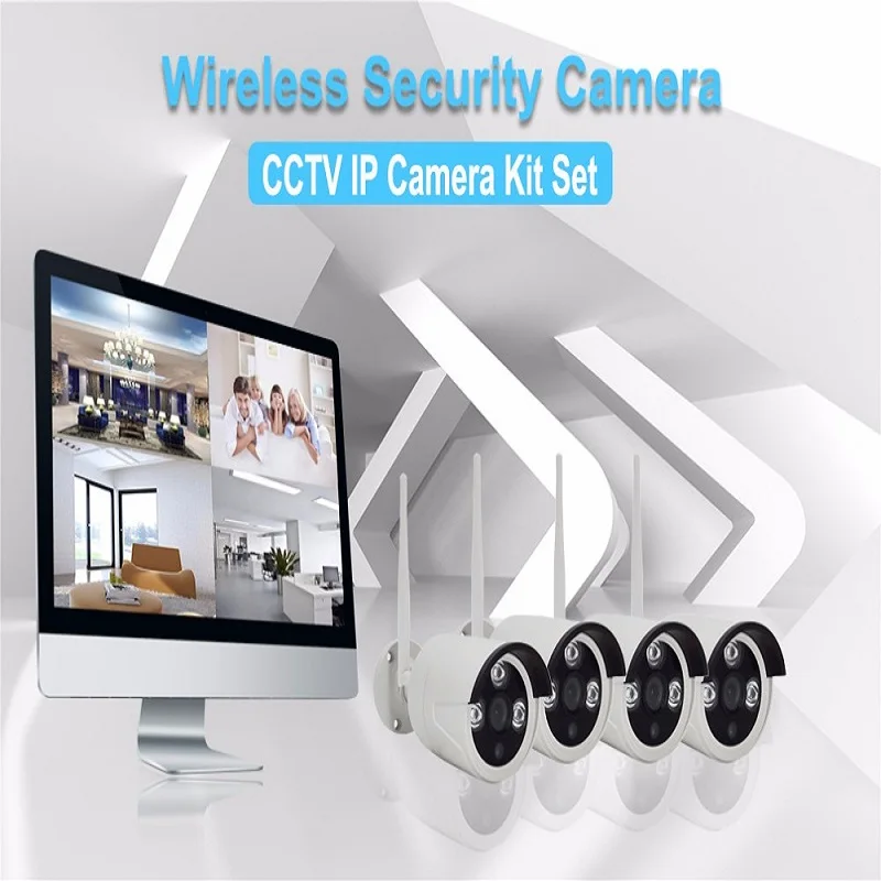 IMPORX 4CH Беспроводная CCTV система HD 960P NVR 4 шт. 1.3MP ИК Открытый P2P Wifi IP камера