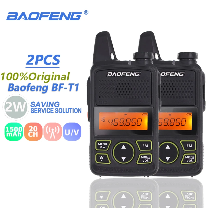 2 шт. Baofeng BF T1 мини иди и болтай Walkie Talkie UHF детская двухстороннее радио Ham Радио