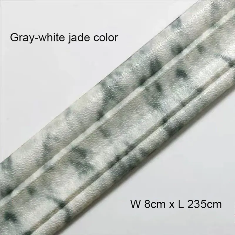 Gray-White marble Линия талии PE пена 3D стикер стены плинтус границы мягкая сумка Детская комната антиколлизия мрамор самоклеющиеся рамки дома декоративные - Цвет: Gray-White marble