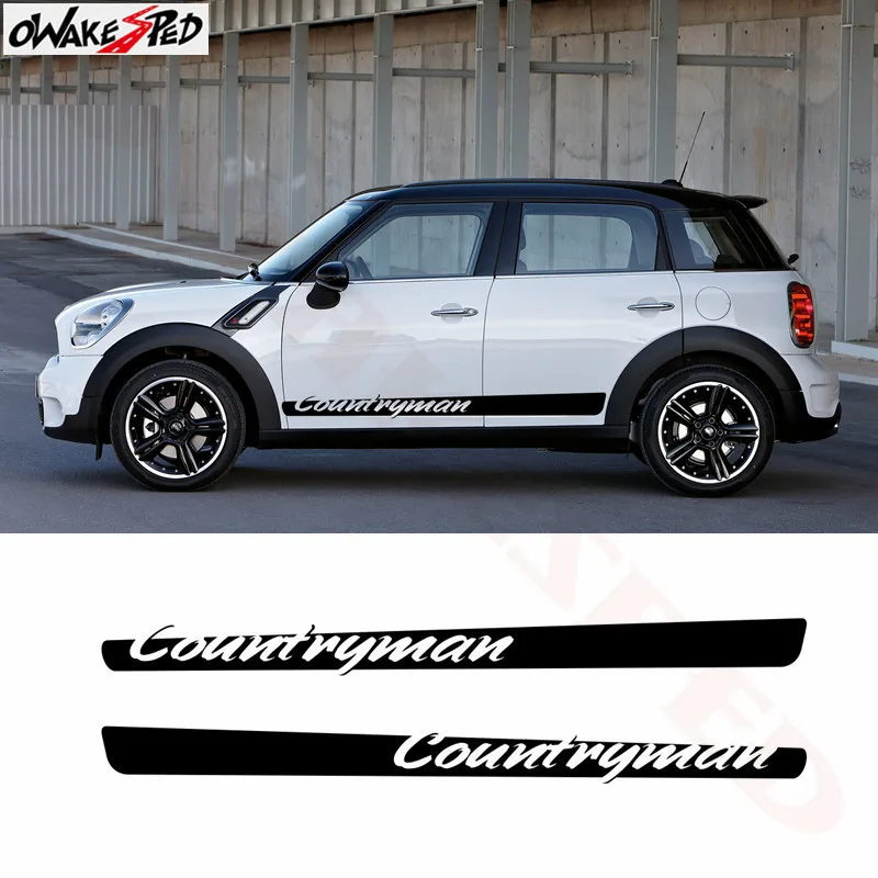 2 шт. стайлинга автомобилей боковой двери юбка в полоску виниловые наклейки виде