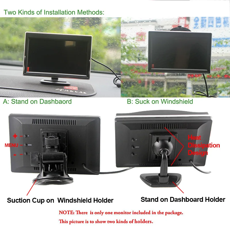 Sinairyu 5 дюймов HD 800*480 TFT ЖК дисплей Автомобильный монитор + Водонепроницаемый