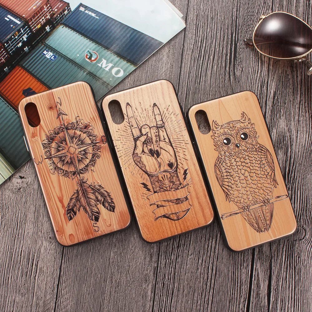 Imitation Wood Phone Case for Apple IPhone 7 20 Patterns Design Cases For X XS MAX XR 6 6s 8 Plus Couple |