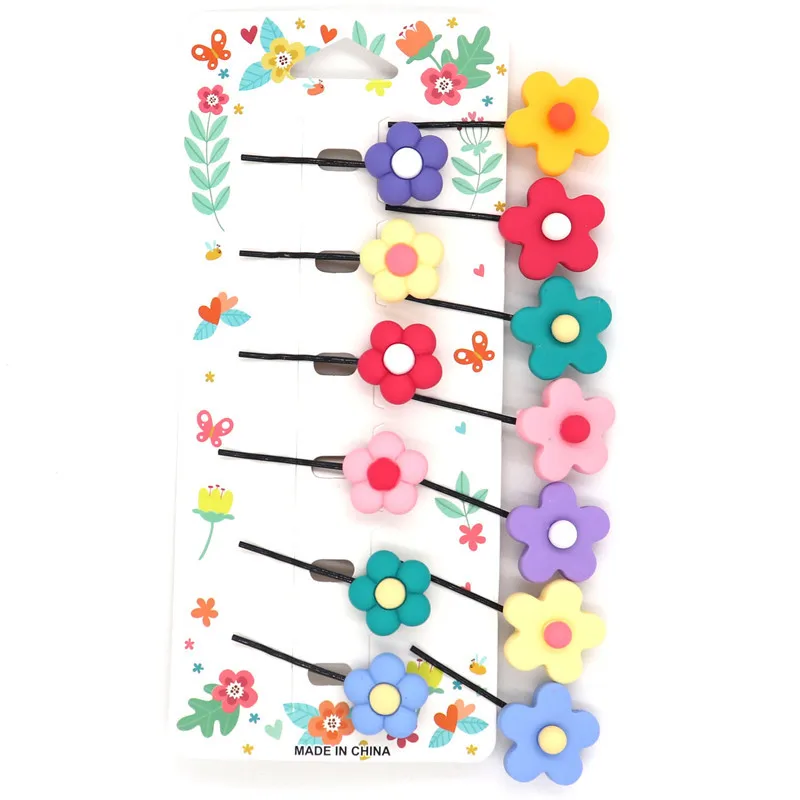 Яркие цвета цветок заколки для волос девочек женские черные заколка