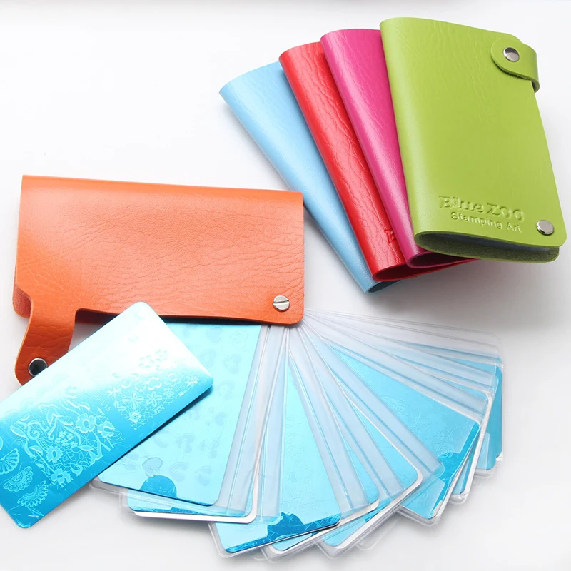 Прямоугольный держатель для карт 24 слота стемпинга ногтей сумка хранения DIY