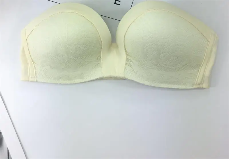 Новая летняя Нескользящая без бретелек Кружева стальным кольцом собрались