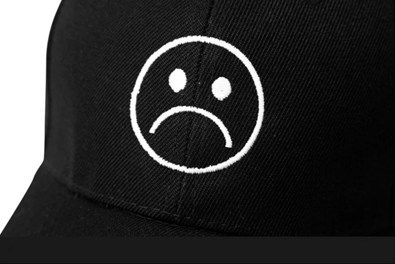 Sad Boys Регулируемая шляпа плачущие лица бейсбольная кепка головной убор Хип-хоп черный Harajuku Скейтборд Шапки кривой полями Гольф Кепка s