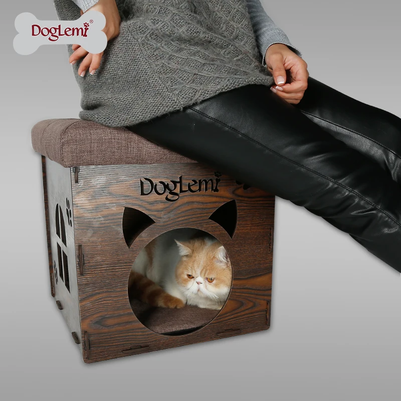 DogLemi новый дизайн функциональный натуральный деревянный домик для домашних