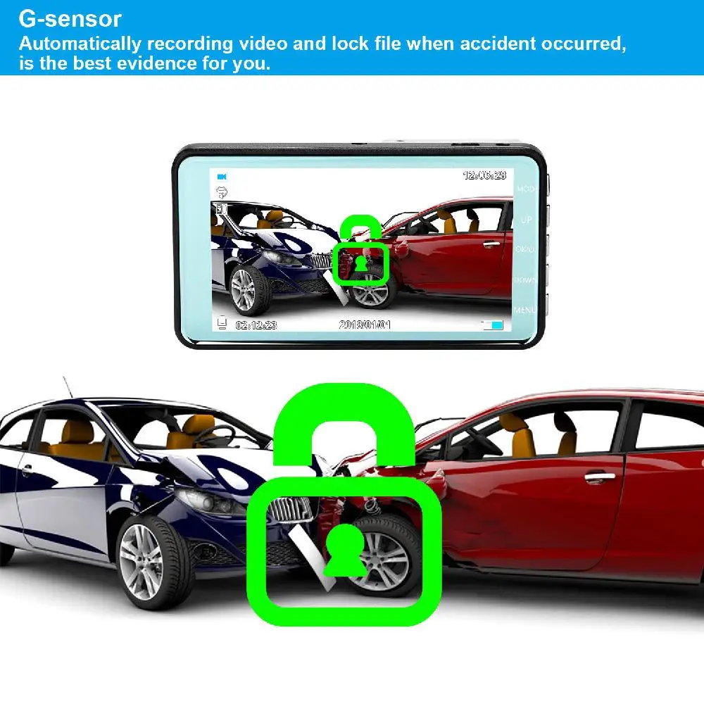 EastVita 4 дюйма автомобиля 1080 P автомобиля Приборная панель DVR Камера видео Регистраторы G-Сенсор регистраторы