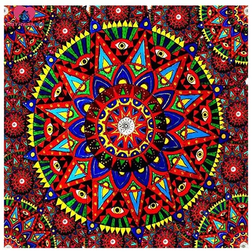 3D квадратная Алмазная картина из смолы 5D, алмазная вышивка, религиозная голубая мандала, рукоделие, мозаика, вышивка крестиком, украшение для дома - Цвет: 1