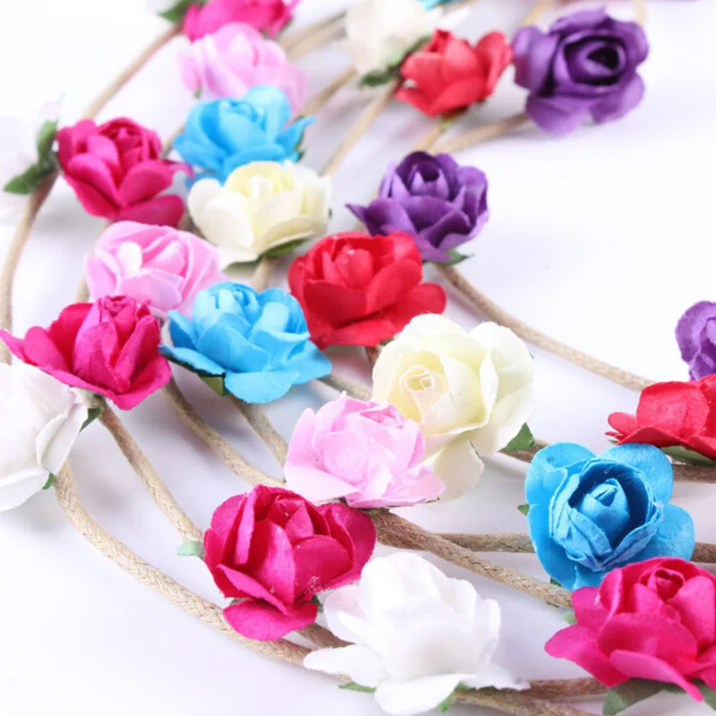 7 шт./лот новорожденных цветочный ободок для волос девочек лента на голову с