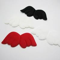 20pcslot two side furry felt angel wing shape padded appliques for kid diy patch and baby headwere accessories