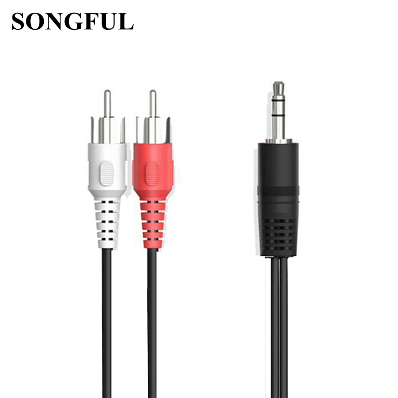 1 м/3 5 футов в длину 2 аудиокабеля с разъемом RCA на 3 мм 2RCA AUX кабели для динамиков DVD TV