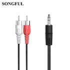 1 м3,5 футов в длину 2 аудиокабеля с разъемом RCA на 3,5 мм 2RCA AUX кабели для динамиков DVD TV двойной 2 RCA дополнительный кабель