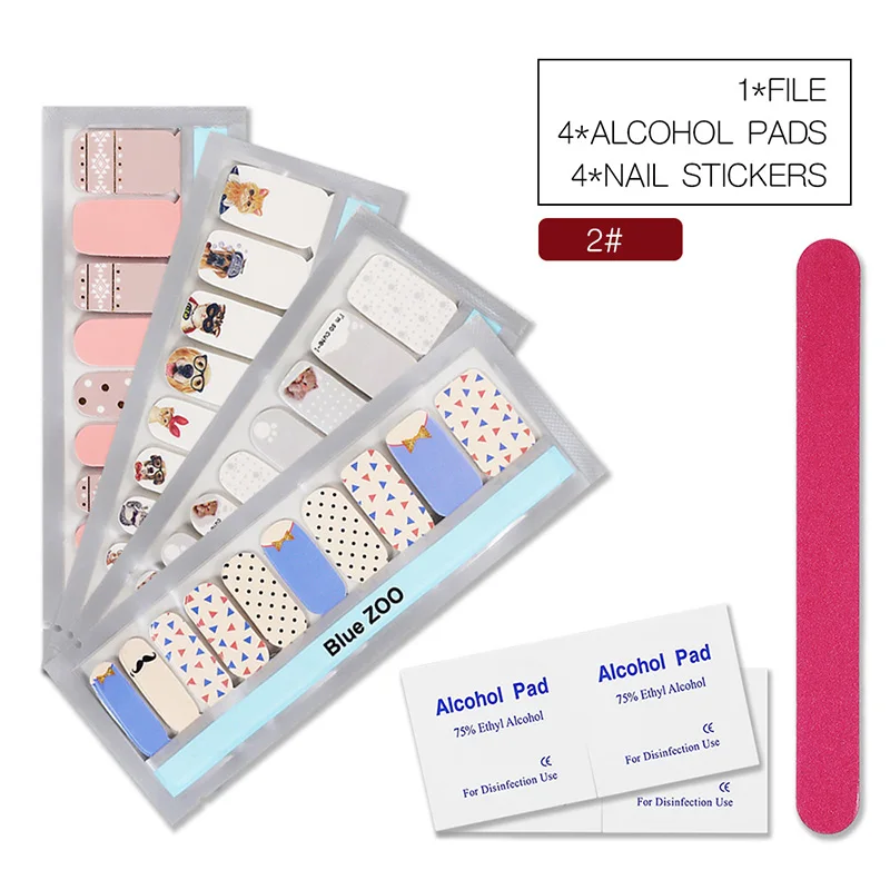 20 шт/лист узоры для Ногтей Полное покрытие цветной дизайн ногтей наклейки лак