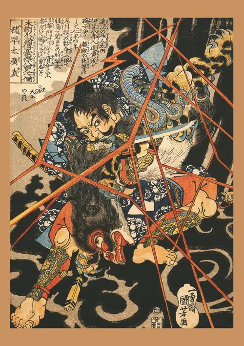 SMT13-15 Ukiyoe плакат японский портрет, холст, живопись в японском стиле ретро Самурай Азиатский воин настенные художественные украшения дома - Цвет: SMT13-15
