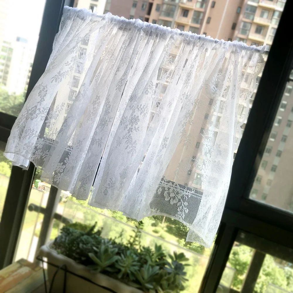 1 шт. Европейская кружевная боковая белая кофейная занавеска для кухни короткая