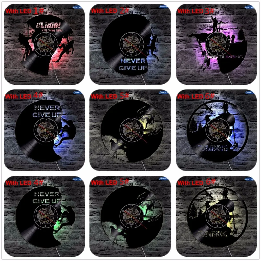 Светодиодный виниловые часы светильник Цвет изменение настенный детская игра