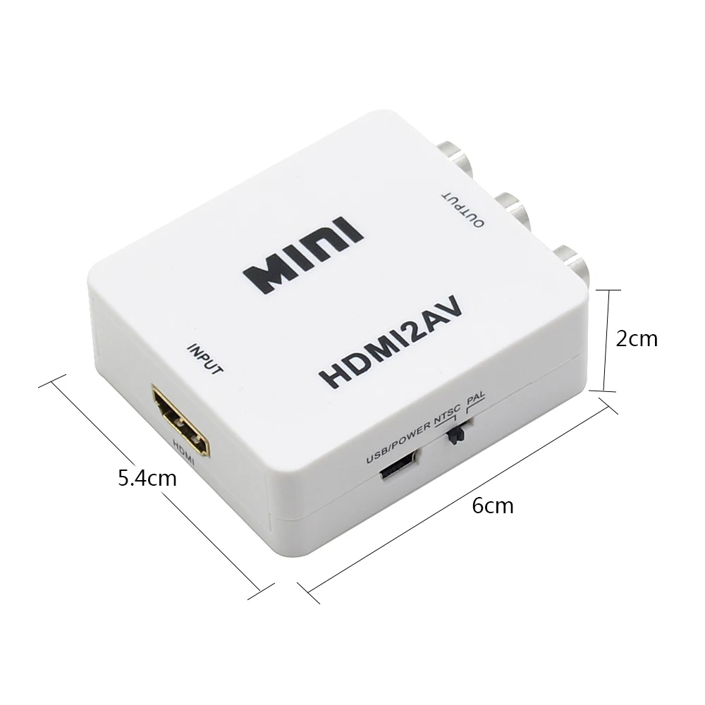 Преобразователь CHIPAL 1080P 1080I для HDMI2AV мини-HD аудио видео бокс HDMI в AV RCA CVBS L/R адаптер с