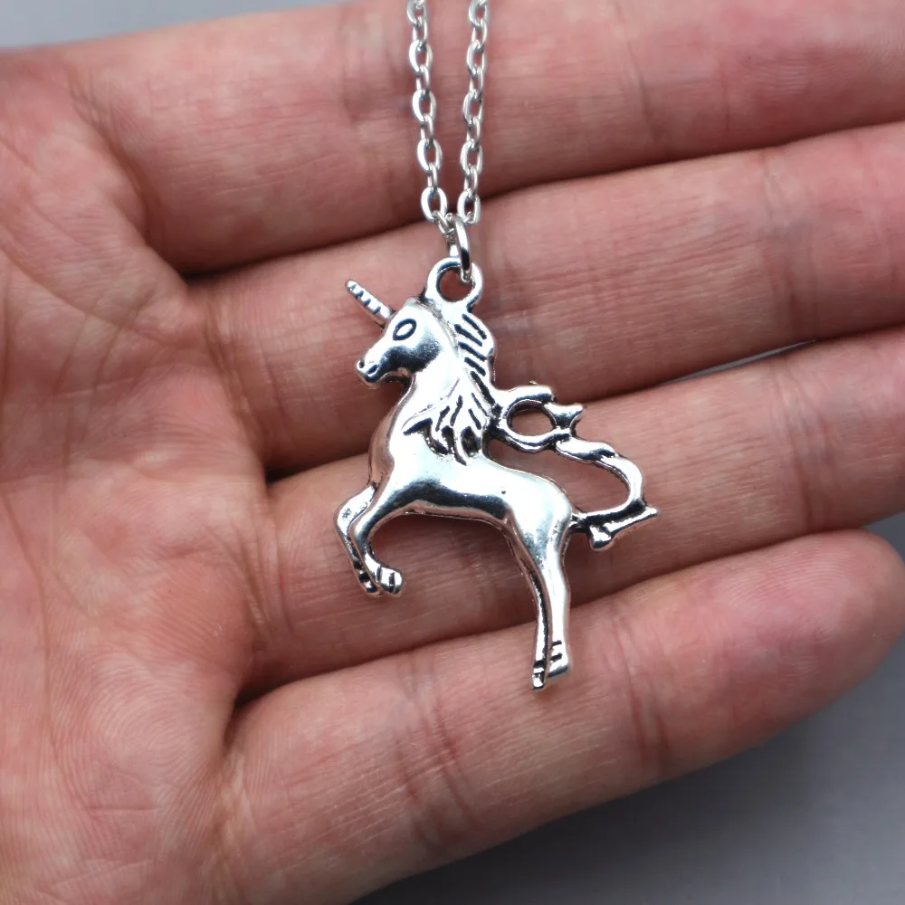 Ожерелье с подвеской в виде коня единорога 1 шт. ручная работа цепочка ожерелье