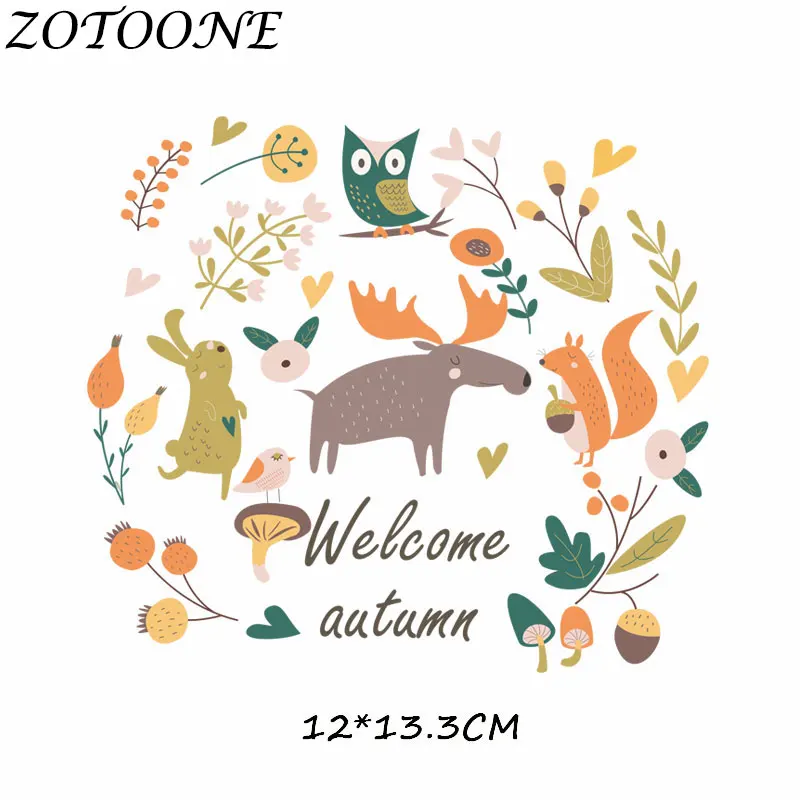 ZOTOONE DIY теплопередача милый мультфильм животных сочетание железа на патчи аппликация Детская одежда платье футболка куртка украшение - Цвет: 594