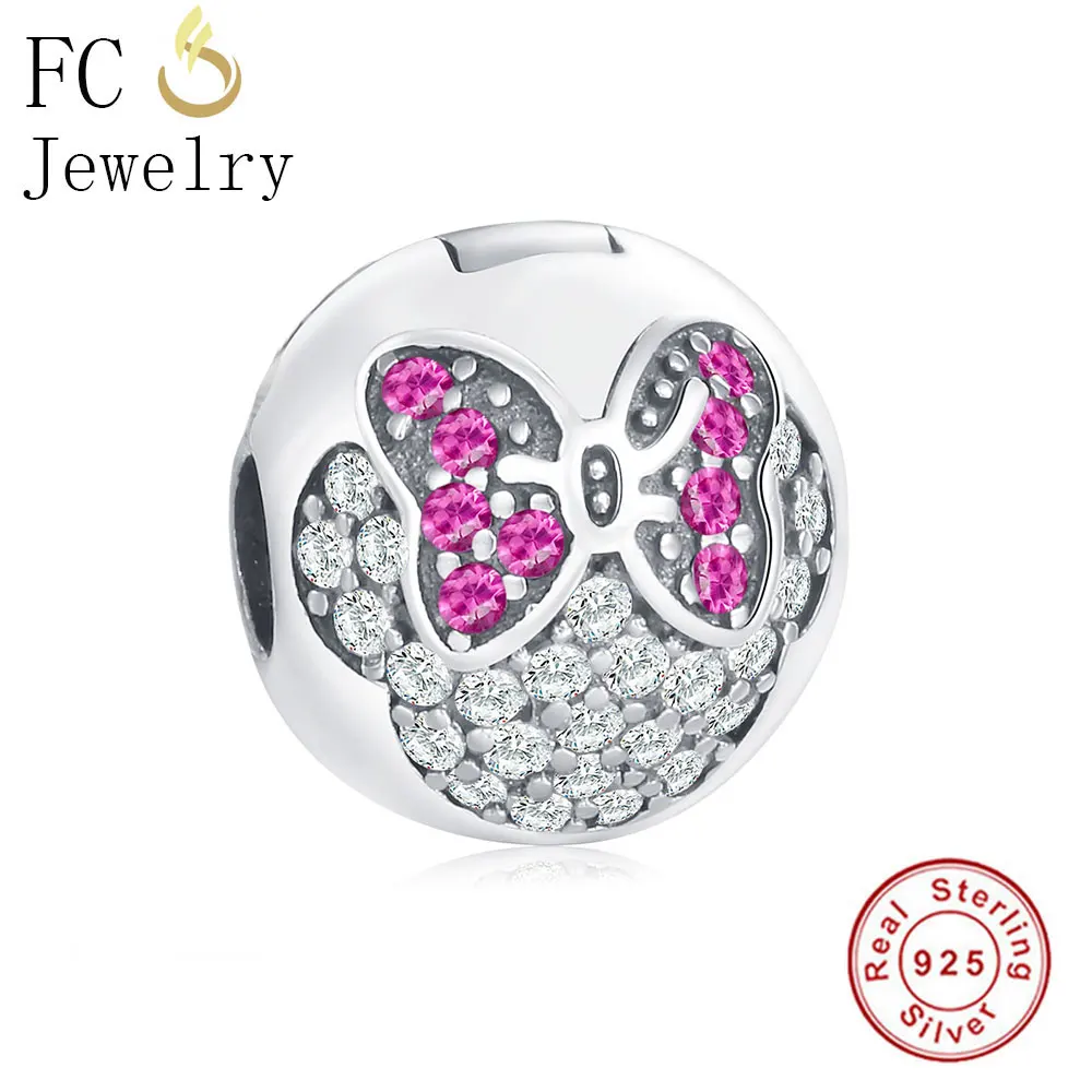 FC ювелирное изделие, браслет Pandora, 925 серебро, сердце, цветок, эмаль, цирконий, замок, фиксатор, бусина, рефлексион, Berloque - Цвет: FC0822