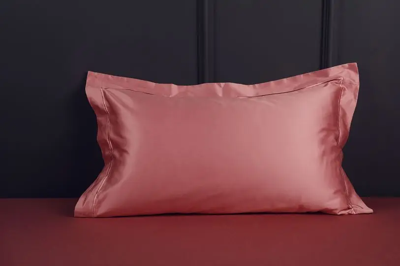 

O Luxury 100% Sea Island Cotton 100s High Density 210 x 2 x 92 bedding set King Queen size 4 pieces flat sheets pink color JB002