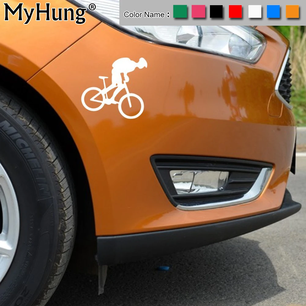 

10.8*10.9CM Vinyl Cycling Bicycle Boy Cartoon Windows Car Stickers Dirt Bike Motorcycle Car Body Stickers Car Decals Car Styling