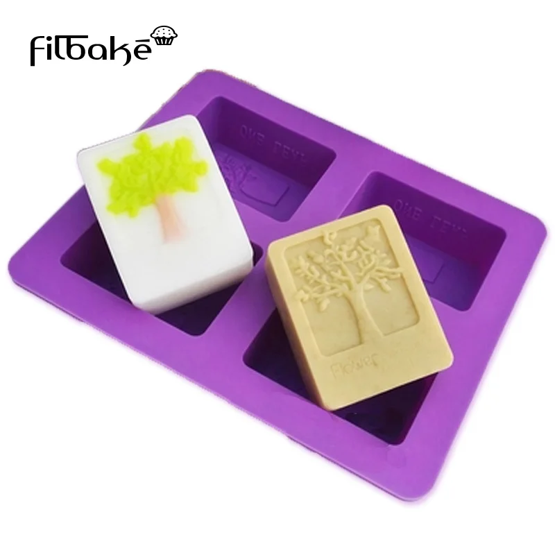 FILBAKE DIY домашнее мыло формы силиконовые торт прямоугольная форма дерева с