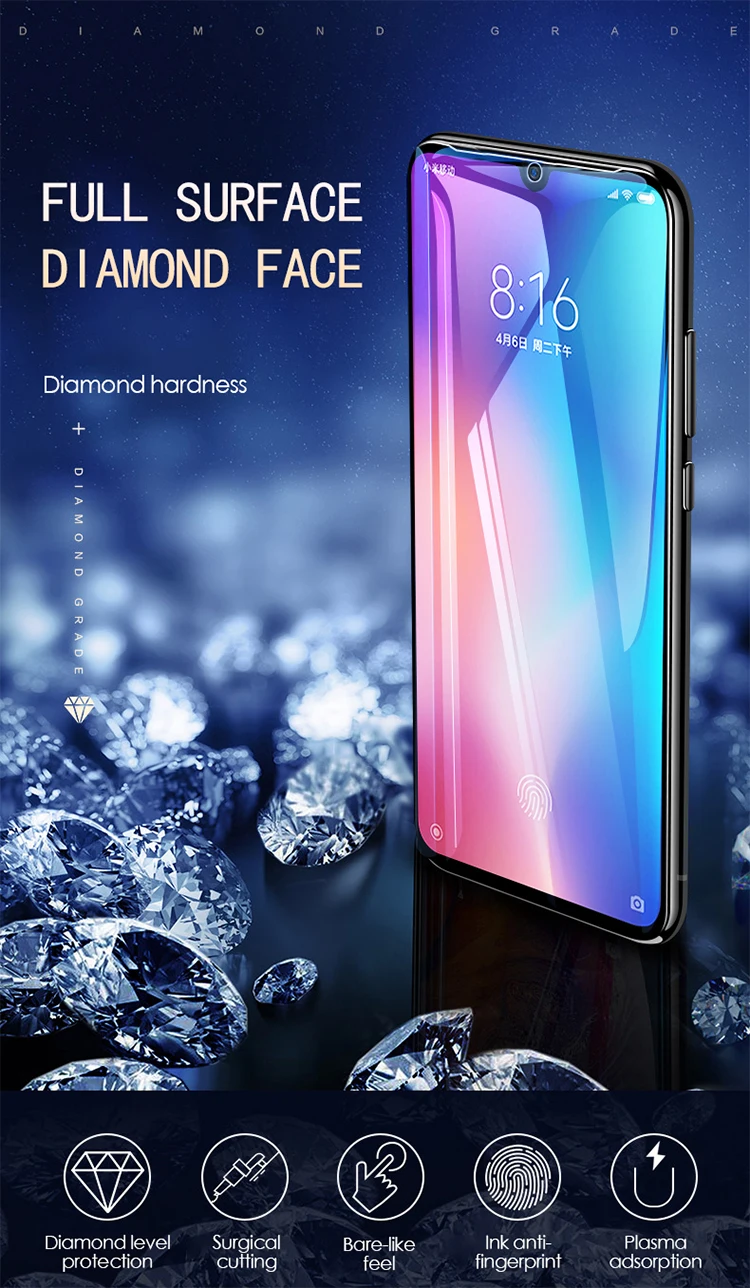2 шт./лот 9D закаленное Стекло для Xiaomi A3Lite CC9 полное покрытие защитное стекло на mi9SE 9X9 T mi8 A2Lite Pocophone F1 Стекло