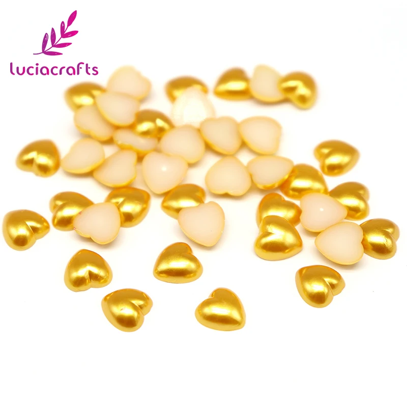 Lucia crafts 48 шт/144 шт 10 мм плоские с оборота полусердечки имитация жемчуга бусины ABS для DIY ручной работы украшение для альбома F0302