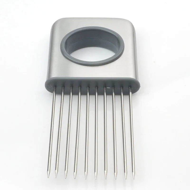 Держатель для лука Easy Cut вилка из нержавеющей стали + пластиковый слайсер овощей