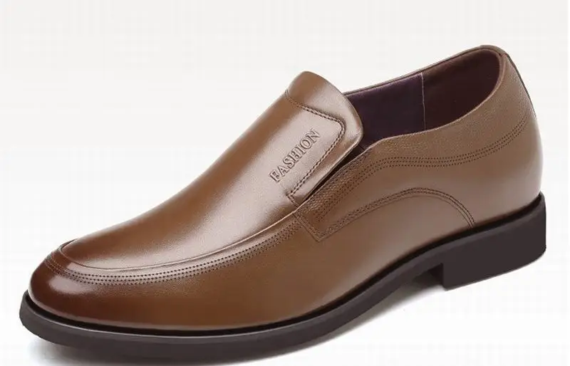 Мужские туфли Cyabmoz из натуральной кожи увеличивающие рост незаметно 7 см для