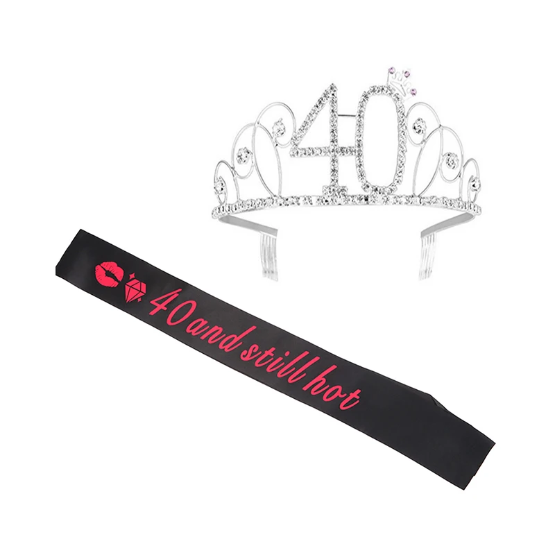 Наконец 21 и наконец 40 С Днем Рождения партия декоративная атласная створки алмаз