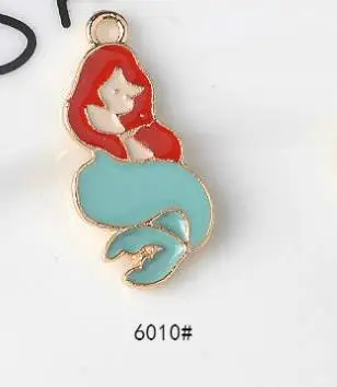 Mermaid MRHUANG микс 10 шт./лот Русалка ракушка Морская звезда морская Эмаль Подвески сплав кулон подходит браслеты DIY ювелирные аксессуары - Окраска металла: Mermaid