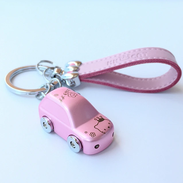 Кожаный брелок Рисунок Hello Kitty кошка ложка рисунок светодиодные лампы вспышки
