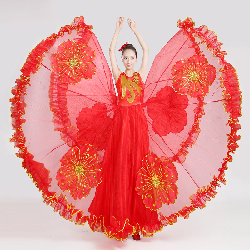 Платье для женщин Bullfight испанское платье танцев длинные юбки девочек красное