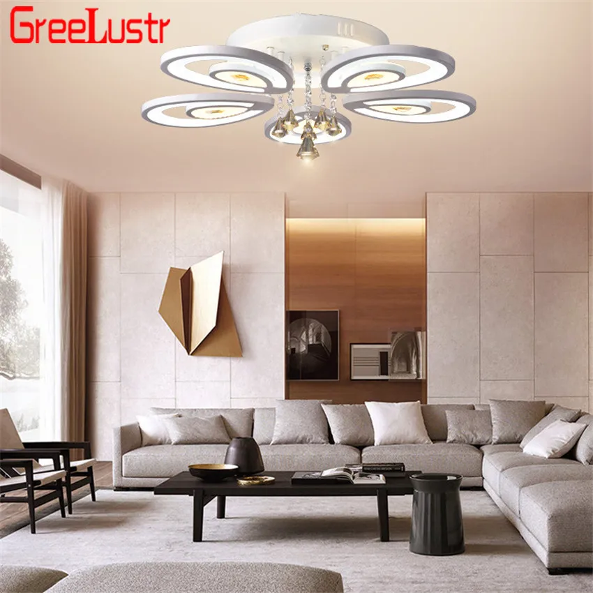 

Ceiling Chandelier LED Ceiling Lamp Modern Crystal Indoor Lighting For Bedroom Living Room Study Decorative Fixtures Light