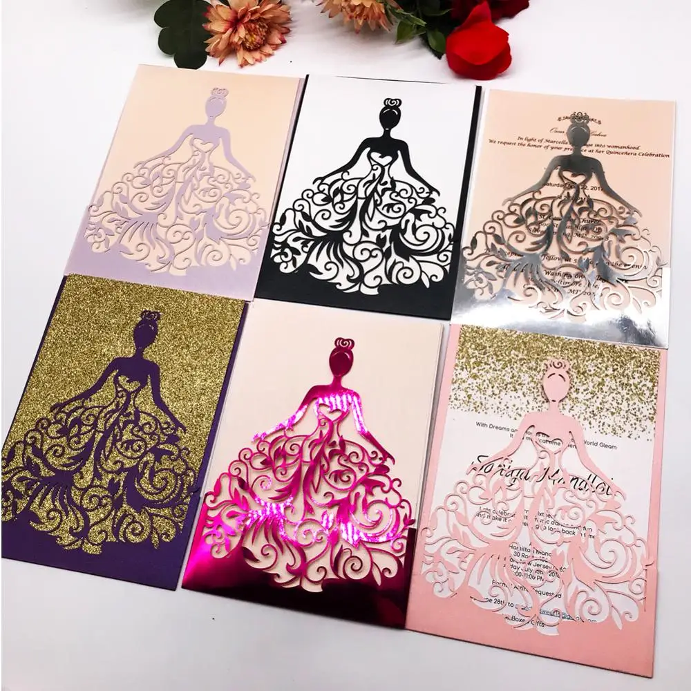 20 шт. Свадебные украшения Пригласительные открытки жемчуг лазерной резки бумага